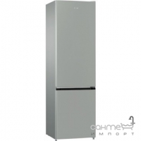 Отдельностоящий двухкамерный холодильник с нижней морозильной камерой Gorenje NRK621PS4B серебро