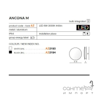 Настінний світильник у стилі хай-тек Azzardo Ancona M AZ2194 чорний