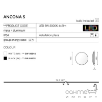 Настенный светильник в стиле хай-тек Azzardo Ancona S AZ2191 черный