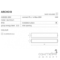 Настінний світильник Azzardo Archo B AZ0200 алюміній