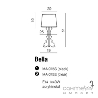 Настольная лампа Azzardo Bella AZ0071 черный