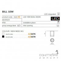 Точковий світильник Azzardo Bill 10W AZ3375 білий