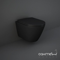 Унітаз підвісний безободковий з сидінням Rak Ceramics Feeling RST23504A чорний матовий