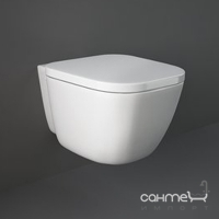 Безободковий підвісний унітаз з сидінням дюропласт slim softclose Rak Ceramics One EL13AWHA білий