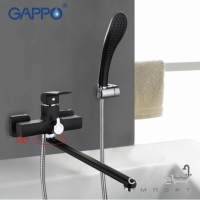 Змішувач для ванни Gappo Aventador G2250 з лійкою для душу та тримачем лійки, чорний