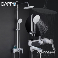 Душевая система Gappo Tomahawk G2402-8, белый, хром