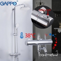 Душевая система с изливом для ванны Gappo G2490 с термостатом