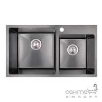 Кухонная мойка Imperial S7843BL PVD black Handmade 2.7/1.0 mm IMPS7843BRPVDH10 черная сталь
