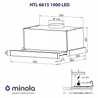 Телескопічна витяжка Minola HTL 6615 XX 1000 LED кольори в асортименті