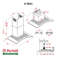 Пристінна витяжка Perfelli Fideo G 9841 I нержавіюча сталь