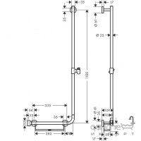 Душевая штанга Hansgrohe Comfort 110 26404400 правосторонняя, хром