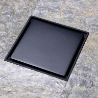 Душовий трап 10x10 Art Design T-07 решітка чорні матові/під плитку