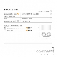 Точечный светильник накладной влагостойкий Azzardo Brant 2 IP44 AZ2817 хром