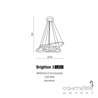 Люстра подвесная Azzardo Brighton 3 LED AZ1609 хром