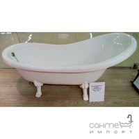 Окремостояча ванна з литого мармуру Fancy Marble Lady Hamilton (Romance) з білими ніжками у кольорах RAL
