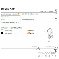 Спот Azzardo Bross Arm AZ3499 GU10 чорний