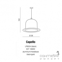 Светильник подвесной Azzardo Capello AZ0297 черный, золото