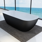 Отдельностоящая акриловая ванна с ножками Devit Laguna 18056110B 1800x800 белая внутри, черная снаружи