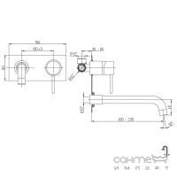 Смеситель для раковины скрытого монтажа Paini Cox 78CR208P хром