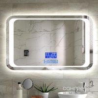 Смарт-зеркало с LED-подсветкой, часами и Bluetooth Dusel DE-M3031 100х75