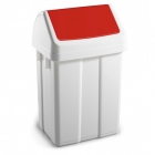 Урна для мусора с поворотной красной крышкой 12 л TTS 00005221, пластик напольная