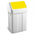 Урна для мусора с поворотной желтой крышкой 12 л TTS 00005223, пластик напольная