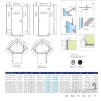 Боковые стенки пентагональной кабины Radaway Essenza Pro PTJ 100Zx90S 10100900-01-01 прозрачное стекло