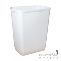 Урна для мусора 43 л Mar Plast PRESTIGE A74101, пластик белый, напольно-навесная, планка в комплекте