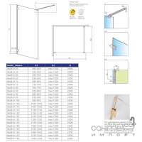 Душевая перегородка Radaway Essenza Pro Walk-In 95 прозрачное стекло