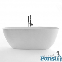Окремостояча ванна зі штучного каменю Ponsi Beta BVV02 біла матова