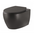 Підвісний безободковий унітаз з сидінням slim softclose Devit Acqua 3020155B чорний матовий