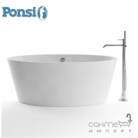 Окремостояча ванна зі штучного каменю Ponsi Sigma BVV05 біла глянсова