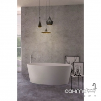 Окремостояча ванна зі штучного каменю Ponsi Sigma BVV05 біла глянсова