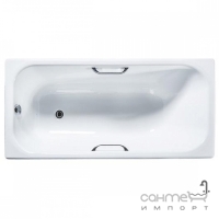 Прямокутна чавунна ванна з ручками та ніжками Universal Ностальжі 150х70 біла емаль