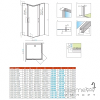 Права частина прямокутної душової кабіни Radaway Espera KDD 80R 380150-01R хром/прозоре скло