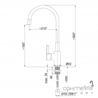 Смеситель для кухни Rubineta Flexy-33 FL30068 хром, черный