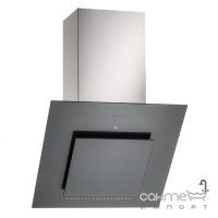 Наклонная кухонная вытяжка Pyramida HES 30 (D-600 MM) GRAY/AJ серое стекло 