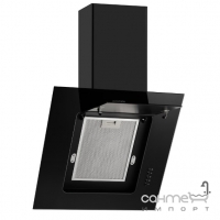 Наклонная кухонная вытяжка Pyramida BG 600 S GBL черное стекло