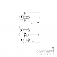 Смеситель для ванны с душевым гарнитуром Rubineta Milano-1 M11K06 хром