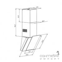 Наклонная кухонная вытяжка Pyramida NR-MV 60 (1000) M BL черная