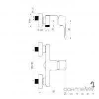 Смеситель с душевым гарнитуром Rubineta Modena-12/B MD20B08 хром