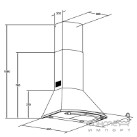 Купольна кухонна витяжка Pyramida Rustico KM 60/B IV RUSTICO айворі/бронза