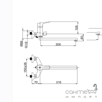 Смеситель для ванны с душевым гарнитуром Rubineta Uno-11/C N11CD01 хром