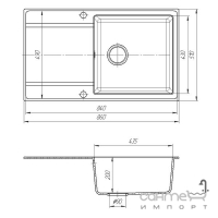 Гранітна кухонна мийка Galati Jorum 86 колір на вибір