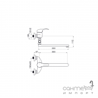 Смеситель для ванны с душевым гарнитуром Rubineta P-12/C Star P2CK01 хром