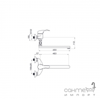 Смеситель для ванны с душевым гарнитуром Rubineta P-12/C Star 40 P22K01 хром