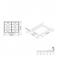 Варильна поверхня газова Pyramida PFE 644 S BLACK чорна емаль