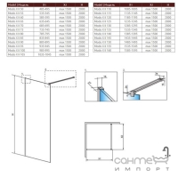 Душевая перегородка Radaway Modo X II Black 100-160x150-200 389407-54-01 прозрачное стекло