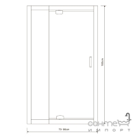 Двері в нішу розстібні Eger 599-111 профіль білий, скло Zuzmara