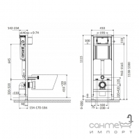 Подвесной унитаз безободковый Cersanit Carina CleanOn + инсталляция Cersanit Aqua 02 Mech QF + панель смыва Movi B208